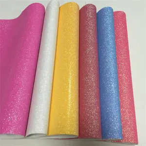 Wholesale fine glitter leather fabric for Hair Bows Bags DIY Material