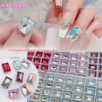 Cristal de diamant K9 10x14 rectangulaire à angle droit, grande transparence, verre scintillant, accessoires pour nail art, modèle Cy0510