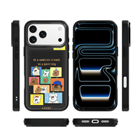 Coque de téléphone AG Feeling Black Edge avec motif animal porte-bonheur doré pour iPhone 17, 17 Pro Max, 16 Pro, 15, 15 Pro Max, 15 Pro, 14 Pro Max – Coque magnétique