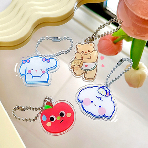 Spot Wholesale cartoon cute pet pendant <b>keychain</b> accessories student decoration DIY acrylic small toys and dolls - Product Image 3