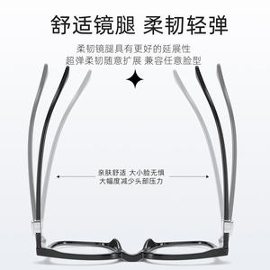 Gm Unac Gafas con montura cuadrada Tr90, antiluz azul, montura completa, lentes de resina unisex, gafas decorativas para rostros grandes - Product Image 3