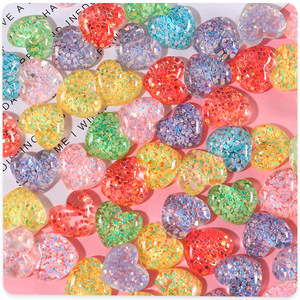 Paillettes en forme de cœur 21-30 mm, décorations en plastique pour artisanat, accessoires pour coques de téléphone DIY - Product Image 3