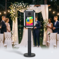 Kiosque photo portable pour iPad DSLR, station de selfie réglable en hauteur avec flight case pour la location événementielle