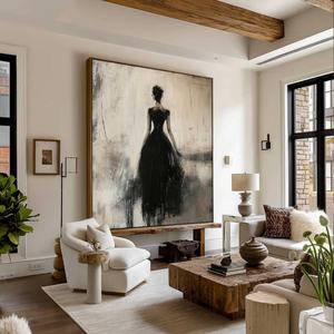 Pintura al Óleo Pintada a Mano, Arte Abstracto Vintage, Obra de Arte para Sala de Estar, Decoración de Casa, Decoración de Pared con Textura 3D - Product Image 1