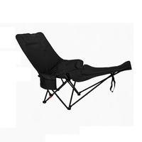 Chaise lune pliable réglable à dossier haut, siège de camping portable en tissu Oxford avec 3 positions d'inclinaison pour pique-nique