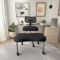 Chaise de yoga moderne à hauteur réglable pour le soutien lombaire Chaise de méditation de bureau à pattes croisées avec roues