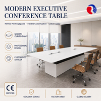 Table de conférence pour grande salle de réunion de bureau avec bureau modulaire en bois écologique E0 et fonction extensible