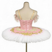 AL-T0641 Tutu de ballet rose de compétition professionnel pour adulte, costume de danse de type pancake pour Le Casse-Noisette ou la Fée