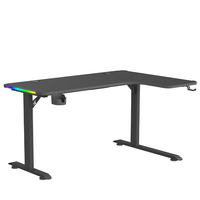 Beisijie meubles d'occasion de bureau à domicile PC de jeu en forme de L utilisé table de jeu de table d'angle droit de couleur noire avec rvb