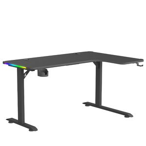 Beisijie meubles d'occasion de bureau à domicile <span class=keywords><strong>PC</strong></span> de jeu en forme de L utilisé table de jeu de table d'angle droit de couleur noire avec rvb - Product Image 4