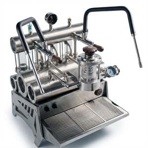 เครื่องชงกาแฟเอสเพรสโซแบบกึ่งอัตโนมัติ 3100 วัตต์ พร้อมพอร์ทาฟิลเตอร์ขนาด 58 มม. ระบบไอน้ำ วัสดุสแตนเลส 304  ฝาครอบไม้วอลนัท แรงดันไฟฟ้า 220 โวลต์ พร้อมคันโยกสปริง - Product Image 1