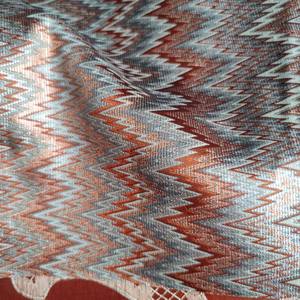 Cortinas textiles <span class=keywords><strong>de</strong></span> lujo <span class=keywords><strong>para</strong></span> el hogar, tela <span class=keywords><strong>de</strong></span> tapicería interior rojo-naranja y tela <span class=keywords><strong>de</strong></span> cortinas con patrón <span class=keywords><strong>de</strong></span> <span class=keywords><strong>hilo</strong></span> dorado plateado - Product Image 3