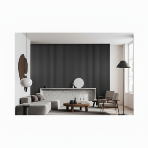 แผ่นไม้อัดกันเสียงแบบโค้งสำหรับตกแต่งผนังอะคูสติกทำจากยางไม้โอ๊คสีดำยืดหยุ่นสำหรับตกแต่งห้องนั่งเล่น - Product Image 1