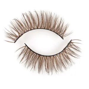 Toptan fabrika fiyat Vegan doğal yumuşak kahverengi sentetik ipek Lashes 12Mm 14Mm 20Mm3D 5D sentetik kahverengi kirpikler