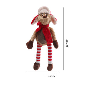 Produttore all'ingrosso eco-friendly Cartoon Pet <span class=keywords><strong>Unbreakable</strong></span> alk giocattoli di natale che masticano Squeaky cane interattivo peluche - Product Image 5