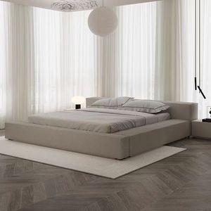 Ý Hiện Đại Sang Trọng Giường Đôi Công Nghệ Vải Nữ Hoàng Kích Thước Phun Thảm Giường Cho Khách Sạn Thạc Sĩ Phòng Ngủ Phong Cách Tối Giản Màu Đỏ Net - Product Image 3