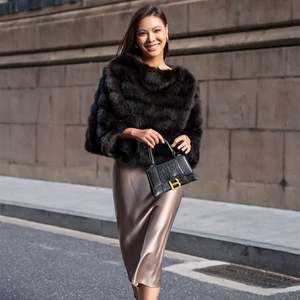 Fábrica personalizada Vendas Diretas Russo Sable <span class=keywords><strong>Fur</strong></span> Moda Uma Linha Pescoço Manto Design Pullover Real Mink <span class=keywords><strong>Fur</strong></span> Top Solto Para As Mulheres - Product Image 6