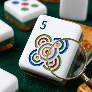 Stock Luxury Retro Wood Grain American Carved Mahjong Tiles Foldable Eco-friendly Durable 4 Players Travel <b>Set</b> Free Mahjong Bag - Product Image 3