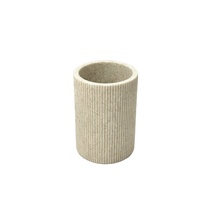 Porte-objets cannelé en forme de cylindre, style américain, beige, pour stylos, pinceaux de maquillage, bijoux, cuisine, salle de bain, coiffeuse