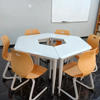 Table et chaise modulaires en acier ergonomiques modernes pour écoles, hôpitaux, bureaux, salles de formation et de conférence, modèle PM-K201