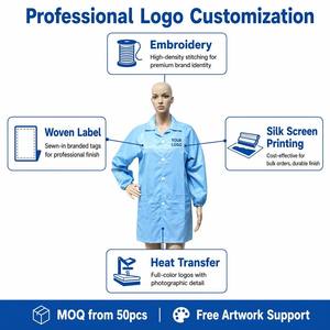 ESD Antistatische Langarm-Schutzoveralls für Lebensmittelfabriken und Werkstätten Atmungsaktive Sicherheitskleidung ESD-Bekleidung - Product Image 5