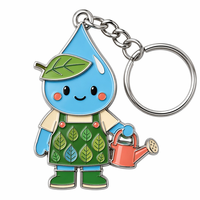 Gantungan Kunci Enamel Kustom Kawaii Gardener Premium Hard Enamel Zinc Alloy Bunga Matahari Tetesan Hujan Suvenir untuk Hadiah Pecinta Berkebun