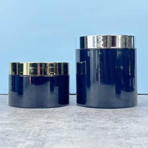 80ml 100ml 120ml 150ml 200ml 250ml 500ml 8oz PET Black White Cosmetic Cream <b>Jars</b> <b>Plastic</b> Body Scrub Container with Black Lids - Product Image 5