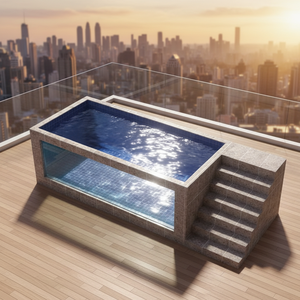 Piscina Prefabbricata di Lusso per Esterni con Struttura in Acciaio, Pannelli Sandwich, Finestre Traspiranti, Espandibile, Container Moderno da 20ft e 40ft - Product Image 1