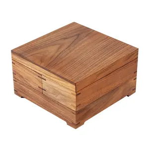 カスタマイズされた豪華なデザイン黒クルミフォトアルバムボックス木製メモリ記念品ボックス