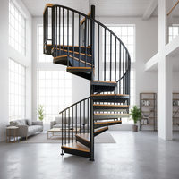 Escaliers en spirale modulaires en métal personnalisables, garde-corps en verre, design moderne écologique, utilisation en appartement, installation facile, sécurité intérieure JGN