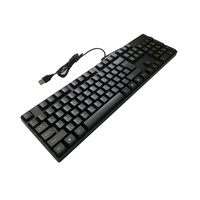 Teclado K1800 con Sensor Óptico, Cableado USB 2.0, 104 Teclas, Diseño Ruso, Plástico, Resistente al Agua, Plug and Play, 12 Meses de Garantía