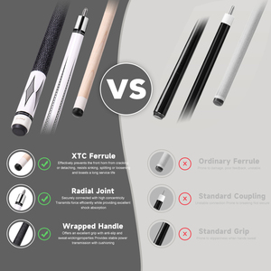 Queues de billard CUPPA de haute qualité, 58 pouces, en érable canadien, avec joint en acier inoxydable, embout de 10,5/11,5/13 mm, pour la maison, le bar, le club - Product Image 5