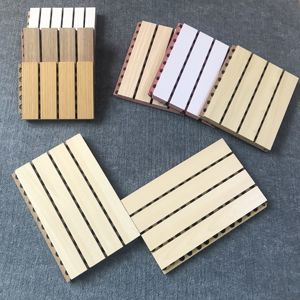 Pannelli acustici moderni in legno scanalati pannelli di parete fonoassorbenti per la scuola Auditorium chiesa teatro uso in poliestere-per - Product Image 2