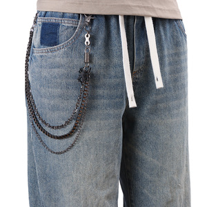 Hip Hop Punk Metal Multi Layered <b>Chain</b> Waist <b>Chain</b> Gunmetal Spider Pendant <b>Jeans</b> Accessory Casual Streetwear Style - Product Image 5