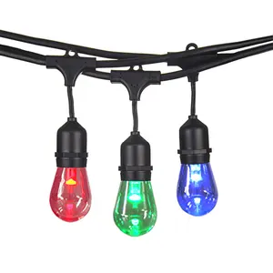 Lampu String Led Rgb S14 Natal Kendali RF Suara Jarak Jauh Berubah Warna Luar Ruangan Kelas Komersial