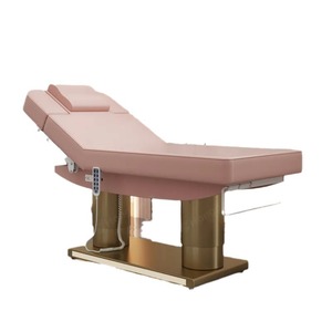 Lit de beauté électrique pour salon, en cuir synthétique, réglable en hauteur et en angle, mobilier de massage spa - Product Image 5