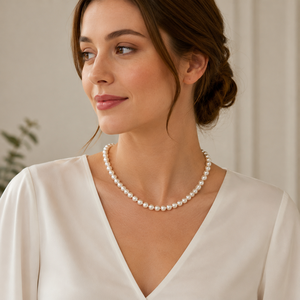 Collier de perles d'eau douce irrégulières, collier de perles baroques naturelles, collier à perles réglable, bijoux classiques pour femmes, cadeau de mariage - Product Image 4