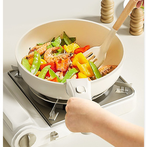 Juego de Utensilios de Cocina Premium con Mango Desmontable, Sartén Antiadherente de Cerámica, Olla <span class=keywords><strong>para</strong></span> Leche, Wok <span class=keywords><strong>para</strong></span> Saltear con Tapa de Vidrio <span class=keywords><strong>para</strong></span> Cocina de Inducción - Product Image 4