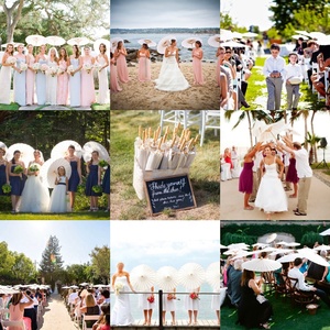 Appena sposato grazie parasole di carta ombrello pronto Stock decorazioni di nozze - Product Image 6