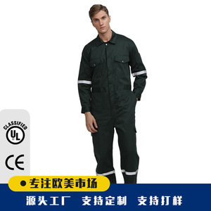 Overoles Ignífugos de Algodón, Corte Regular, Xk 14213, para Trabajadores de la Minería Petrolera y de la Construcción, Protección Contra Incendios - Product Image 5