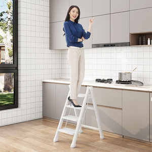 Escalera Plegable de 4 Peldaños, Portátil, Tipo A, Reforzada, con Peldaños Antideslizantes para Uso Doméstico - Product Image 3