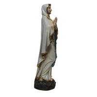Statue de la Vierge Marie de Lourdes ZICOM au design occidental moderne, 40 cm, aspect bois, pierre de granit, Allemagne 9069-M038-40 pour Église, Maison et Jardin
