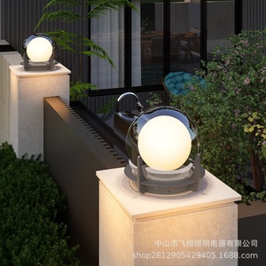 Lampe solaire d'extérieur en acier inoxydable, style lune, pour villa, jardin, clôture, poteau de terrasse - Product Image 2