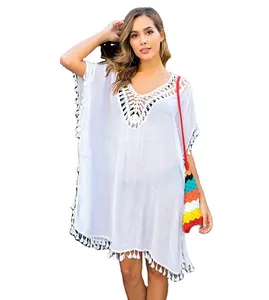 Bãi Biển Cover Up Hot Sexy Pareo Bãi Biển Crochet Dệt Kim Tassel Tie Beachwear Áo Dài Pareos Áo Tắm Nhìn Xuyên Qua Bìa Up Ăn Mặc