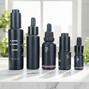 5ml 10ml 15ml 20ml 30ml 50ml 100mlUV Protection Matte Black Glass Cosmetic Oil <b>Dropper</b> <b>Bottle</b> Lotion Spray Pump <b>Bottle</b> Container - Product Image 1