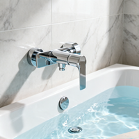 Robinet de douche mural à poignée unique en alliage de zinc au design moderne, avec noyau en céramique, adapté aux salles de bain d'hôtels et d'appartements