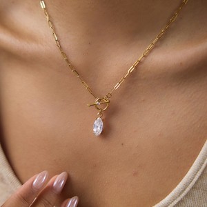 <b>Titanium</b> Steel Zircon Clavicle <b>Chain</b>, Anti-fade Stainless Steel Necklace, Light Luxury Niche Jewelry for Women - Product Image 5