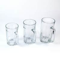 Chope à bière en verre à paroi épaisse incassable, avec poignée, pour bars, discothèques et usage quotidien