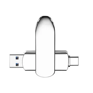 New Loại C Flash Disk 64GB Bộ nhớ Flash 1TB Keychain Pendrive USB bạc khắc OTG Mini USB Flash Drive