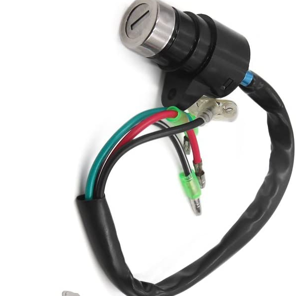 Черный, 12 В, 4 провода, замок зажигания мотоцикла с 2 ключами для Honda CD70
